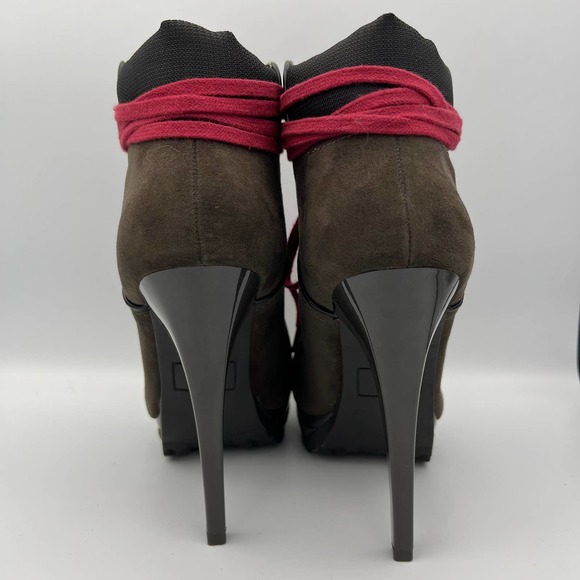 Target Xhilaration Stiletto Platform Boots size 9 Brown Red Utility Streetwear - Picture 7 of 12